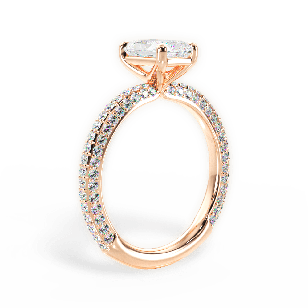 Kristen Radiant Cut Lab Grown Diamond 18Kt Rose Gold Engagement Ring - View 2