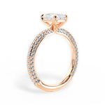 Kristen Radiant Cut Lab Grown Diamond 18Kt Rose Gold Engagement Ring - View 2