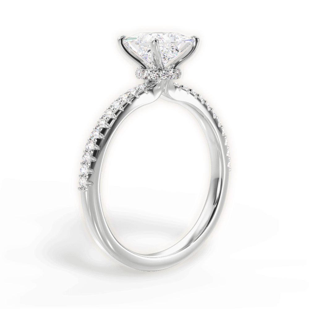 Giselle Princess Cut Lab Grown Diamond Platinum Engagement Ring - View 3