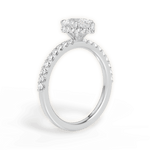 Isabella Pear Cut Lab Grown Diamond Platinum Engagement Ring - View 3