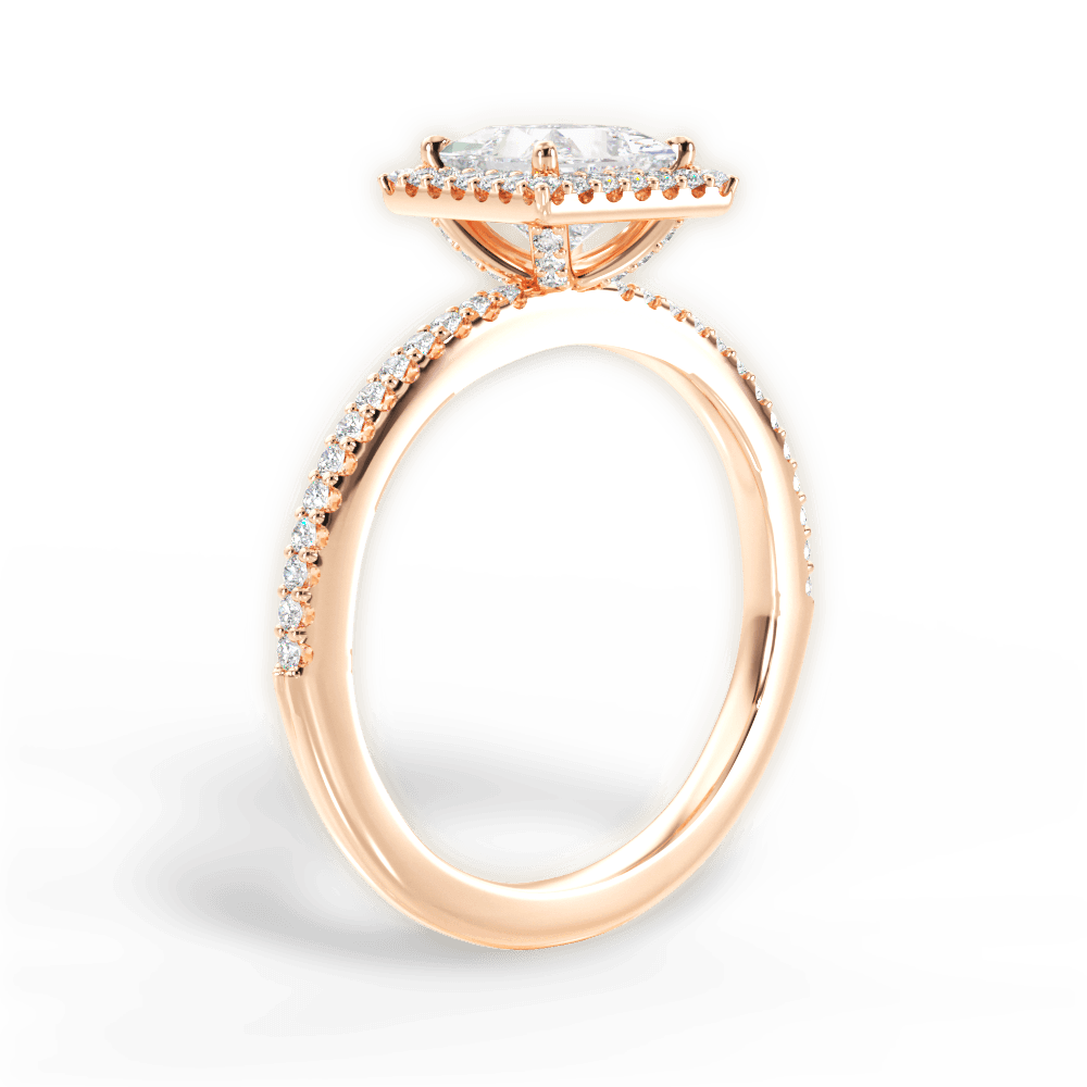 Joanne Princess Cut Lab Grown Diamond 18Kt Rose Gold Engagement Ring - View 2