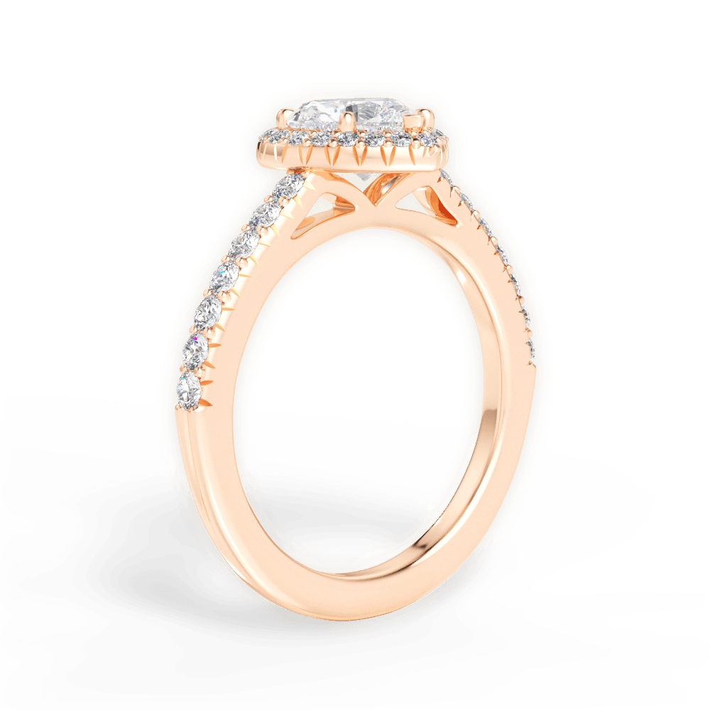 Kathleen Heart Cut Lab Grown Diamond 18Kt Rose Gold Engagement Ring - View 3