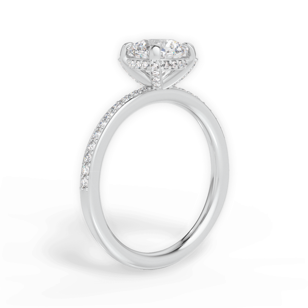 Janice Round Cut Lab Grown Diamond Platinum Engagement Ring - View 3