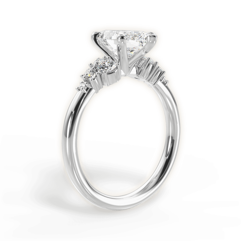 Carmen Marquise Cut Lab Grown Diamond 18Kt White Gold Engagement Ring - View 2