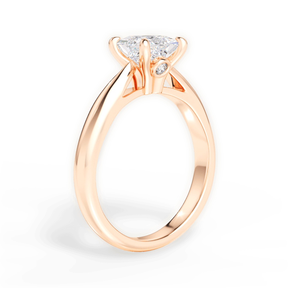 Dolores Princess Cut Lab Grown Diamond 18Kt Rose Gold Engagement Ring - View 2