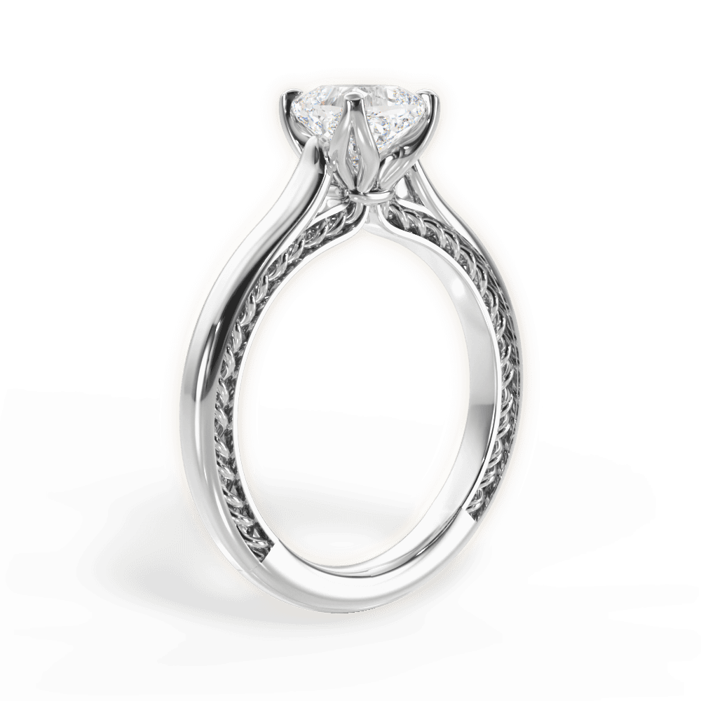 Carrie Cushion Cut Lab Grown Diamond 14Kt White Gold Engagement Ring - View 3