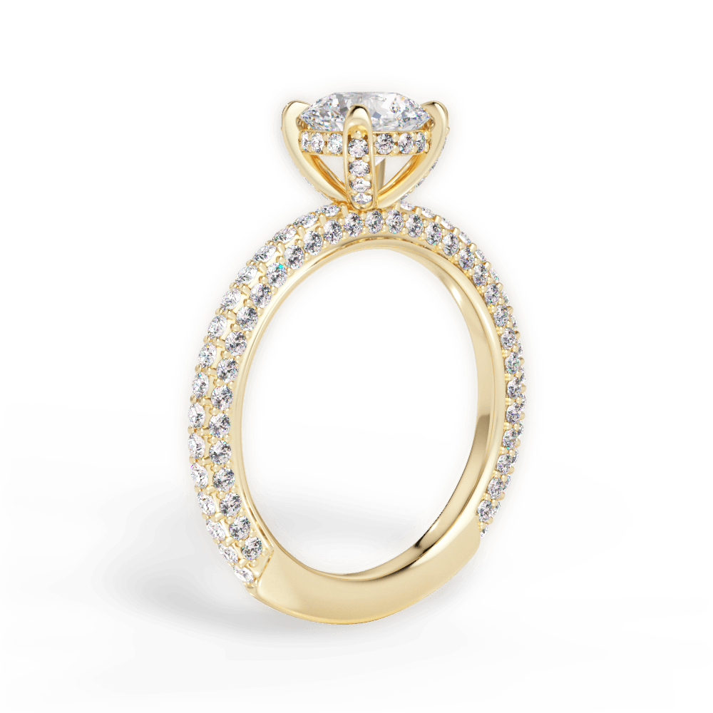 Madeline Round Cut Lab Grown Diamond 18Kt Yellow Gold Engagement Ring - View 2