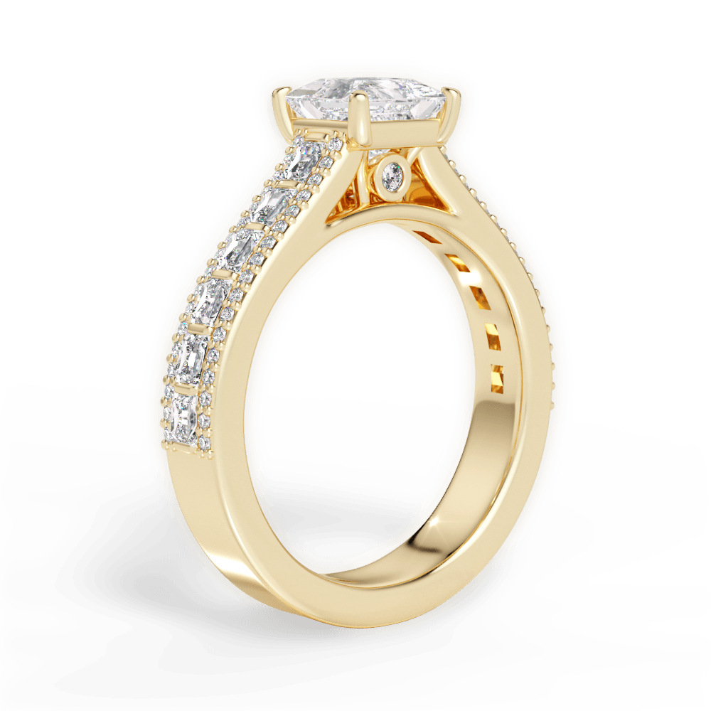 Lynn Princess Cut Lab Grown Diamond 18Kt Yellow Gold Engagement Ring - View 3