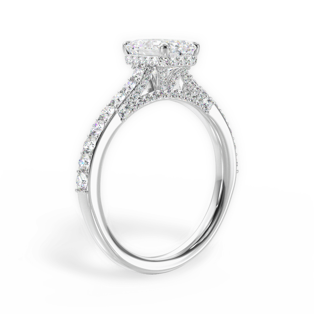 Laura Emerald Cut Lab Grown Diamond Platinum Engagement Ring - View 2