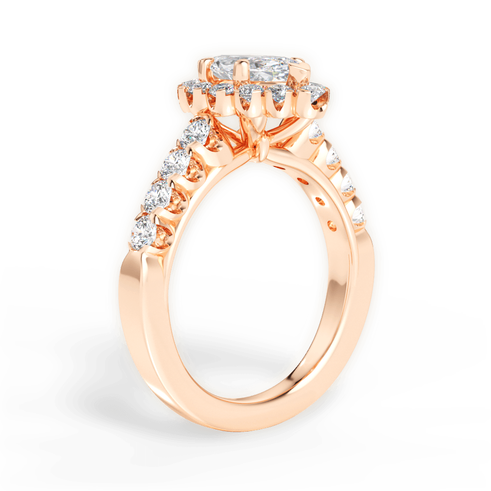 Lacey Marquise Cut Lab Grown Diamond 18Kt Rose Gold Engagement Ring - View 2