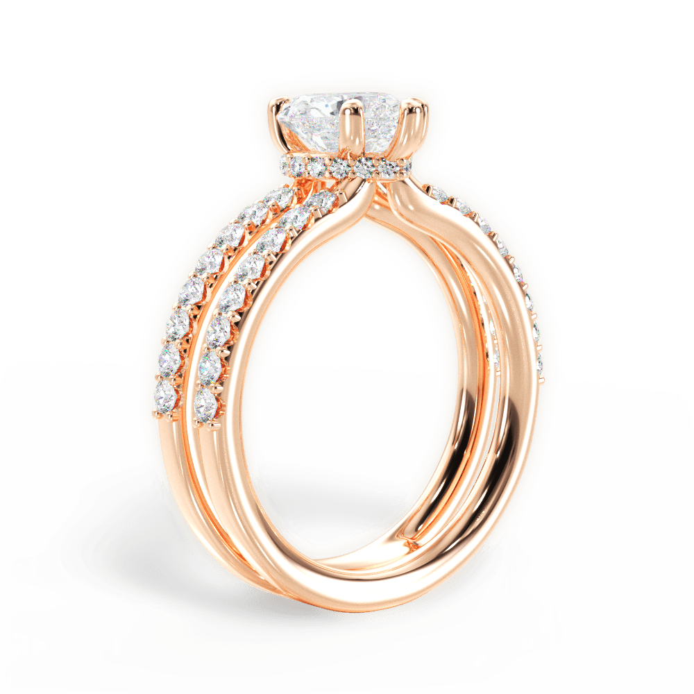 Christie Heart Cut Lab Grown Diamond 18Kt Rose Gold Engagement Ring - View 4