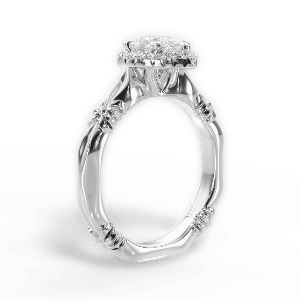 Erica Pear Cut Lab Grown Diamond Platinum Engagement Ring - View 4