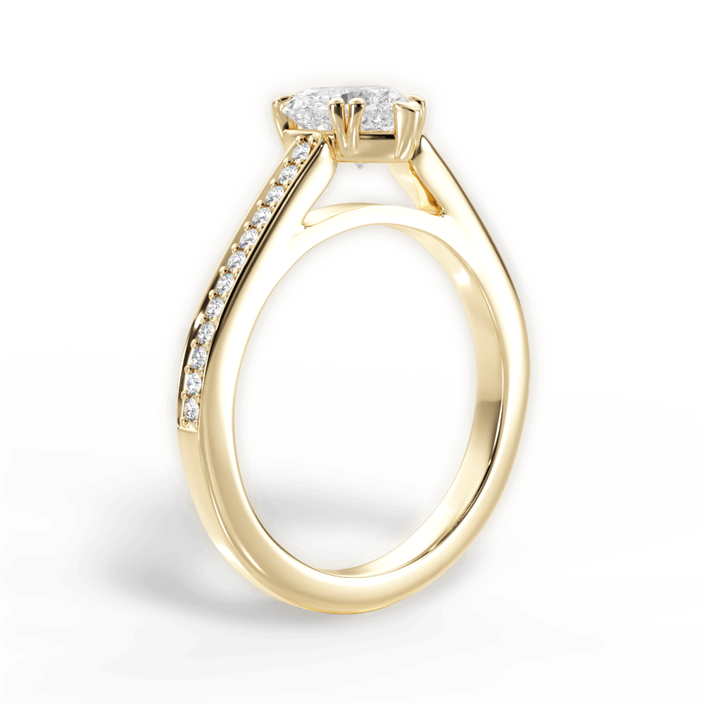 Denise Heart Cut Lab Grown Diamond 18Kt Yellow Gold Engagement Ring - View 2