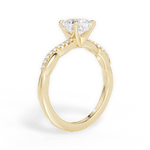 Charlotte Cushion Cut Lab Grown Diamond 18Kt Yellow Gold Engagement Ring - View 3