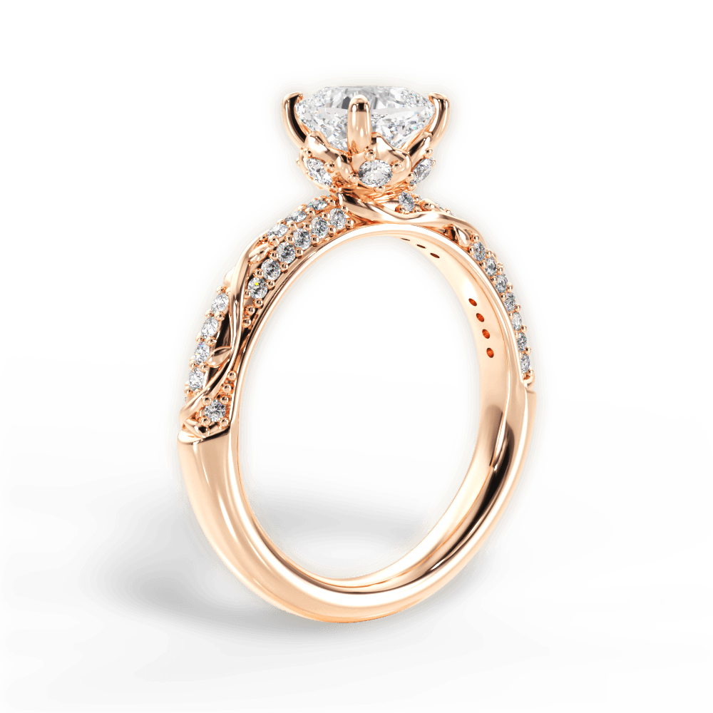 Josephine Cushion Cut Lab Grown Diamond 18Kt Rose Gold Engagement Ring - View 4