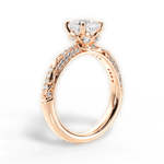 Josephine Cushion Cut Lab Grown Diamond 18Kt Rose Gold Engagement Ring - View 4