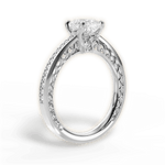Donna Cushion Cut Lab Grown Diamond 18Kt White Gold Engagement Ring - View 3