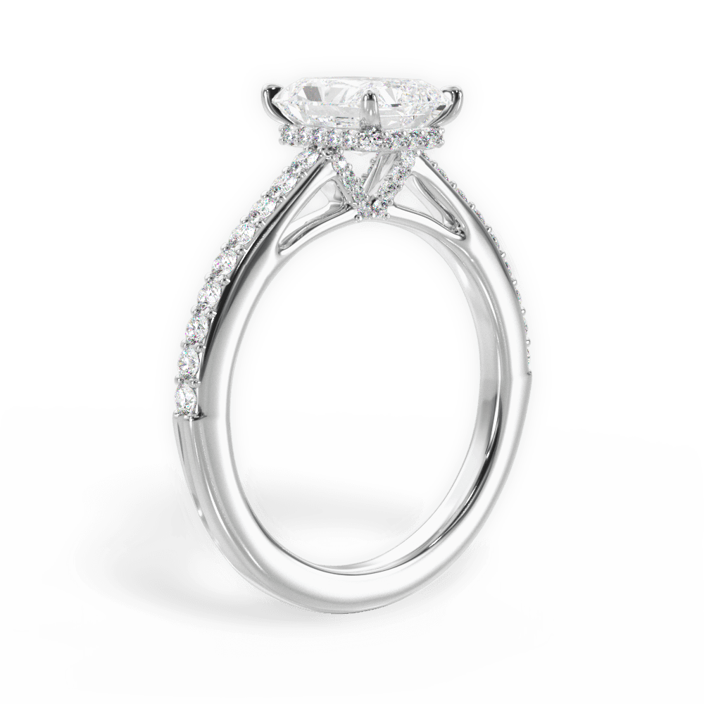 Joan Radiant Cut Lab Grown Diamond 18Kt White Gold Engagement Ring - View 2