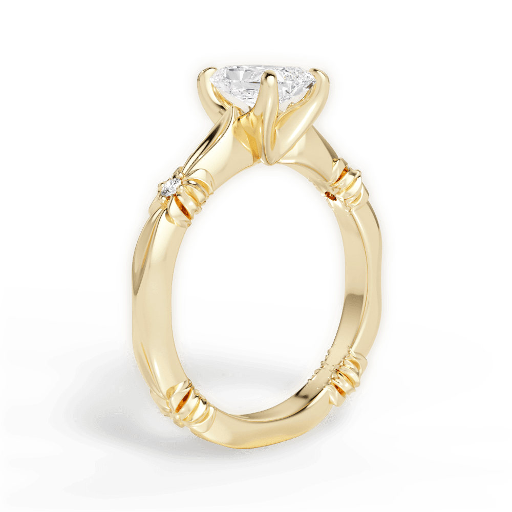 Claire Radiant Cut Lab Grown Diamond 18Kt Yellow Gold Engagement Ring - View 2