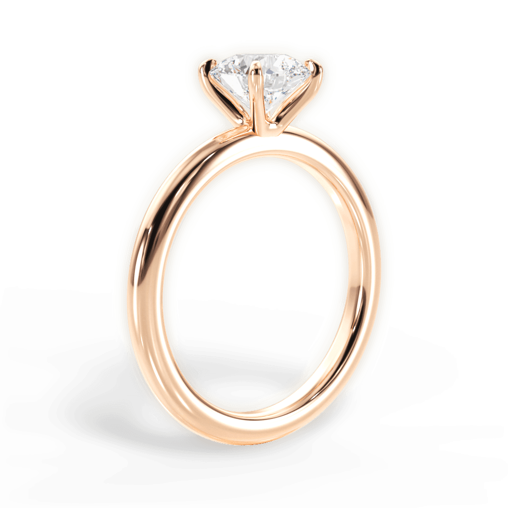 Allison Round Cut Lab Grown Diamond 18Kt Rose Gold Engagement Ring - View 3