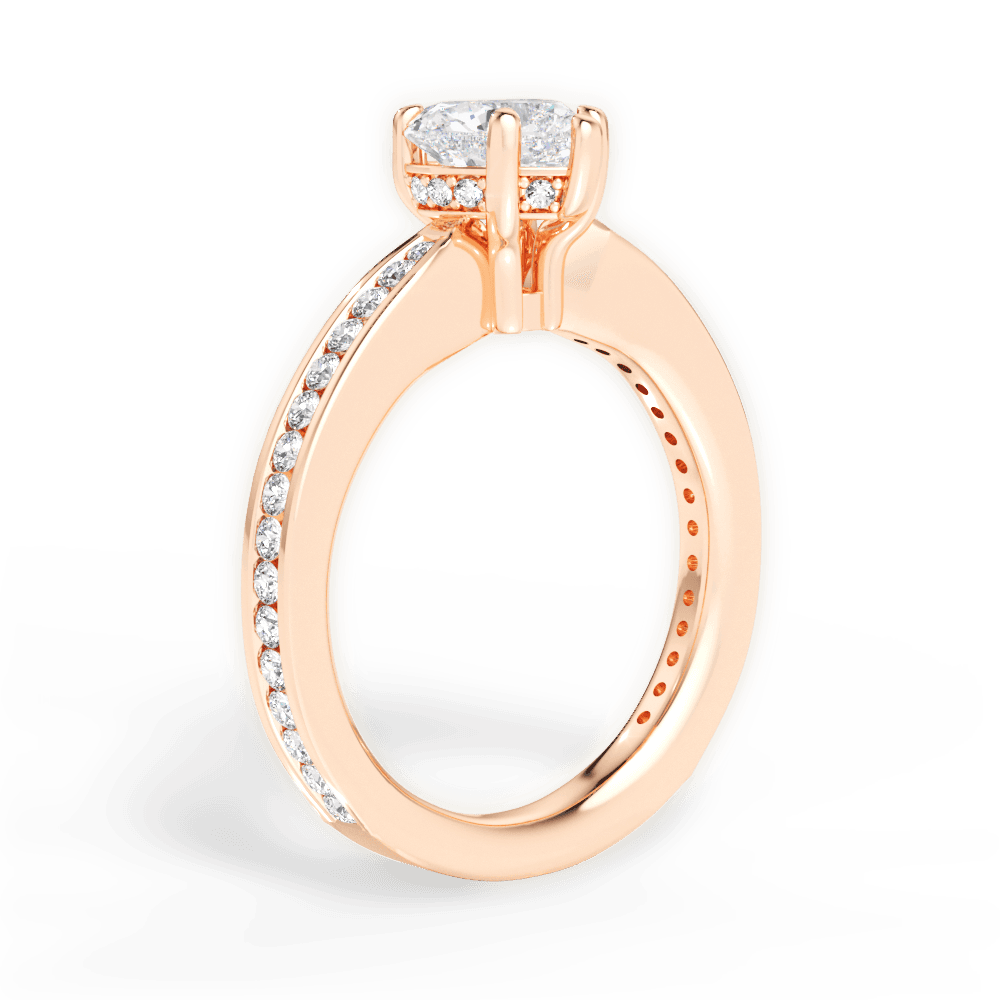 Katelyn Heart Cut Lab Grown Diamond 18Kt Rose Gold Engagement Ring - View 2