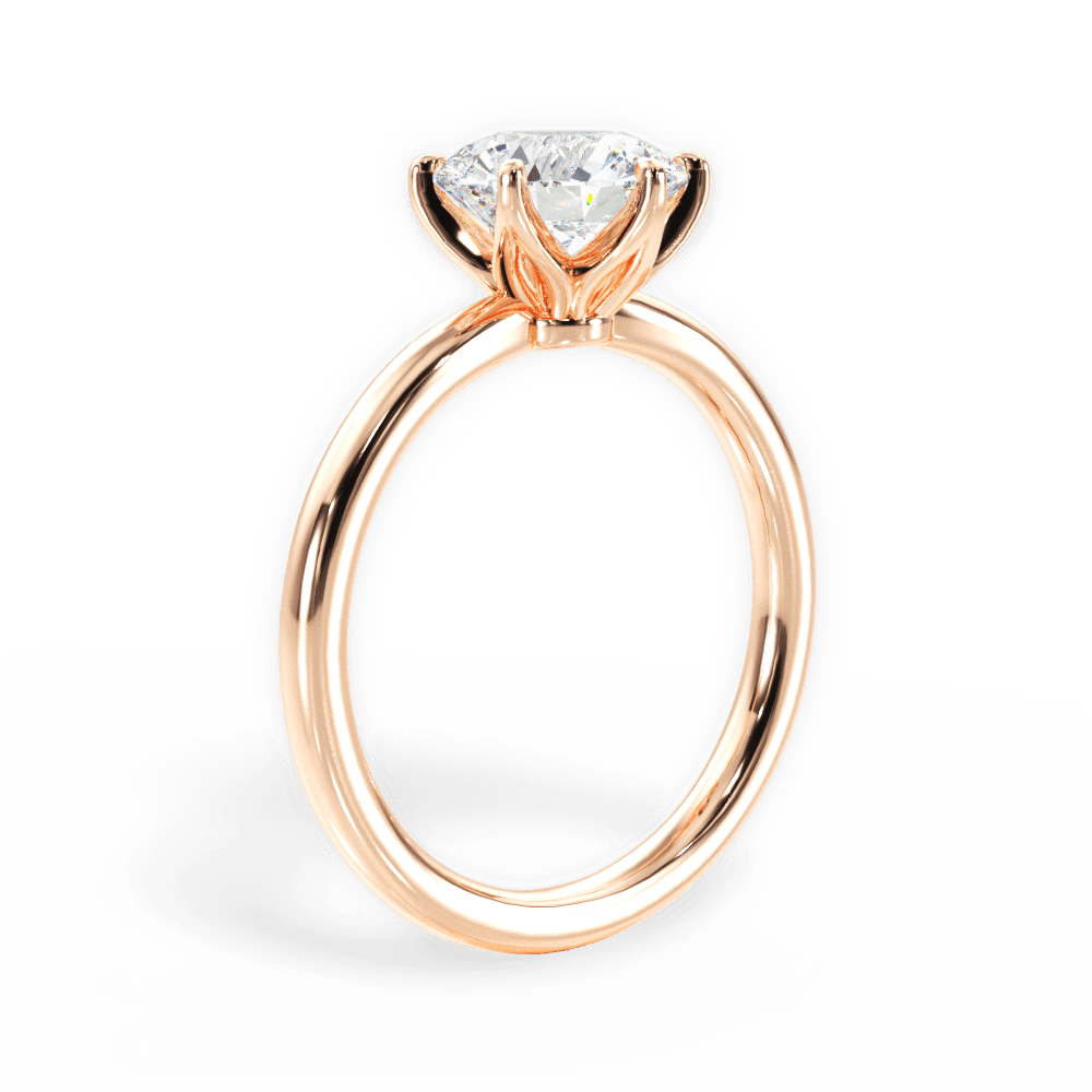 Angelica Round Cut Lab Grown Diamond 18Kt Rose Gold Engagement Ring - View 4