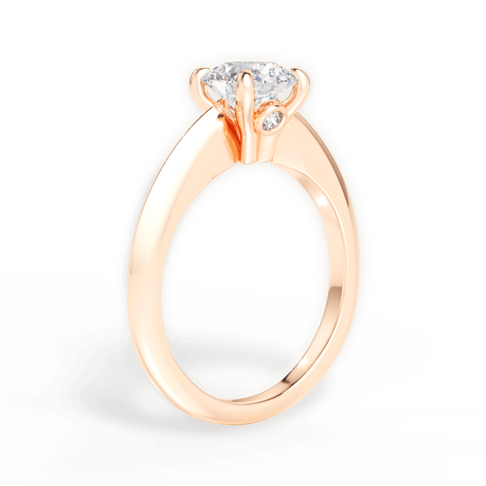 Diana Round Cut Lab Grown Diamond 18Kt Rose Gold Engagement Ring - View 4