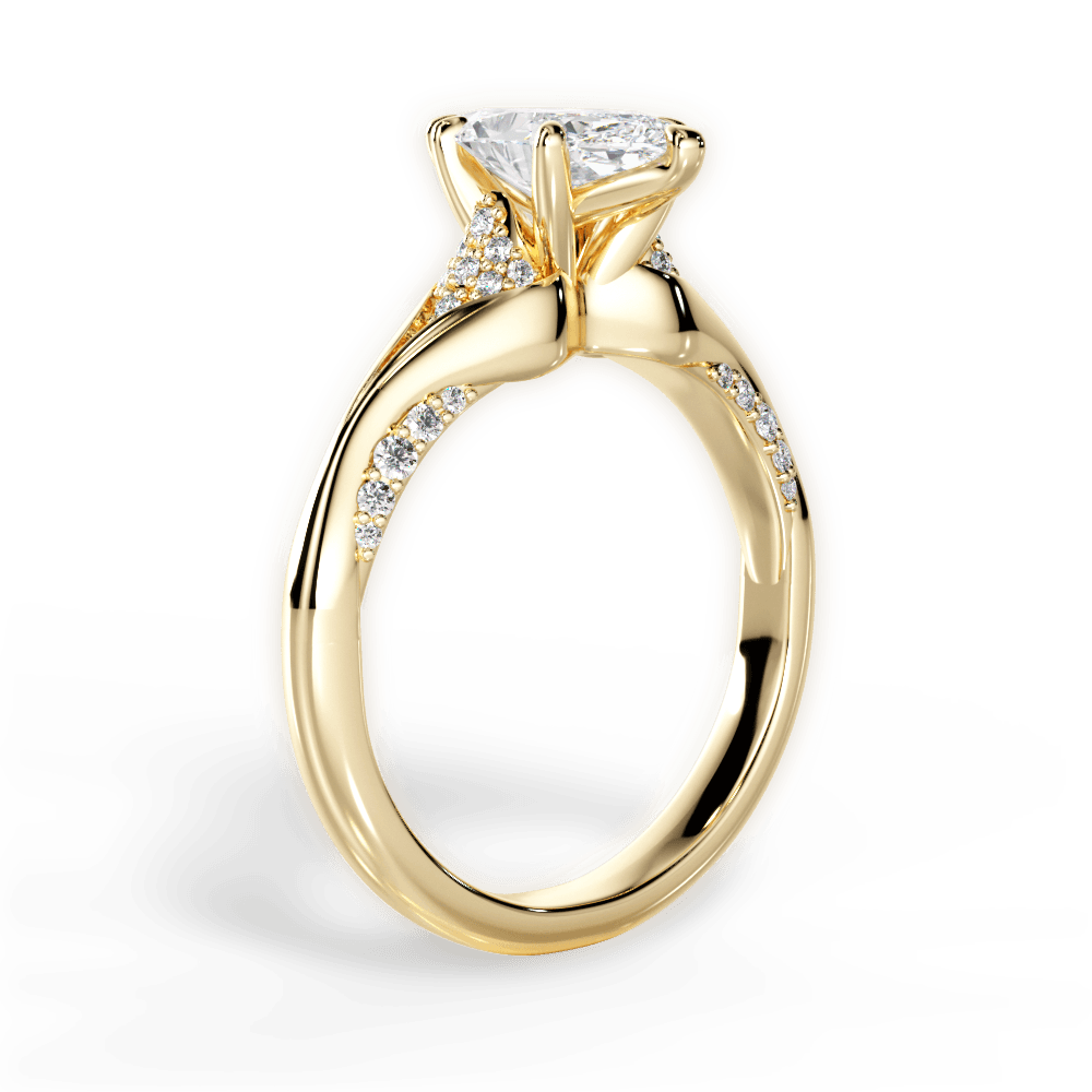 Isabel Marquise Cut Lab Grown Diamond 18Kt Yellow Gold Engagement Ring - View 4