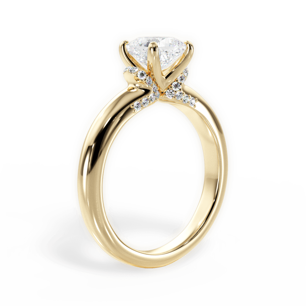 Florence Cushion Cut Lab Grown Diamond 18Kt Yellow Gold Engagement Ring - View 4