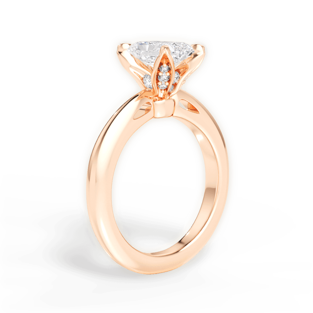 Elaine Radiant Cut Lab Grown Diamond 18Kt Rose Gold Engagement Ring - View 4
