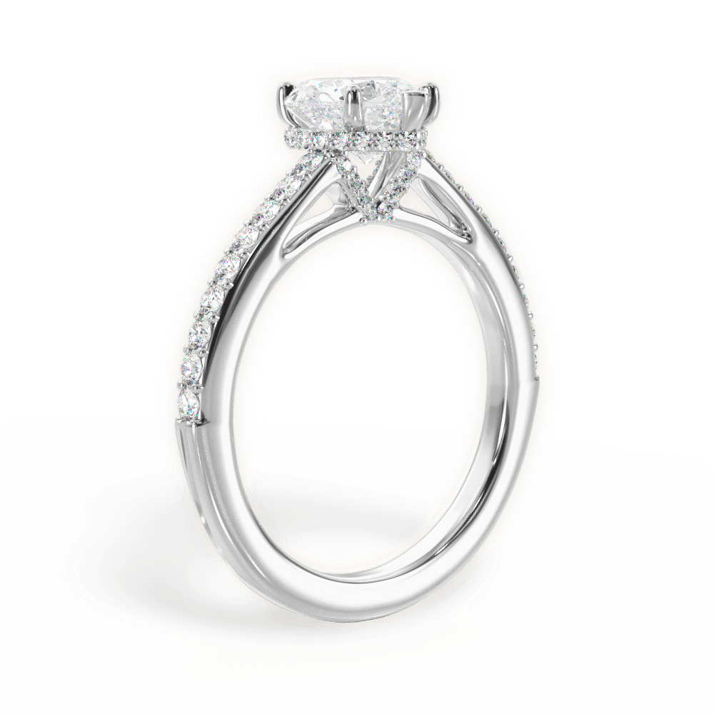 Joan Heart Cut Lab Grown Diamond 14Kt White Gold Engagement Ring - View 4