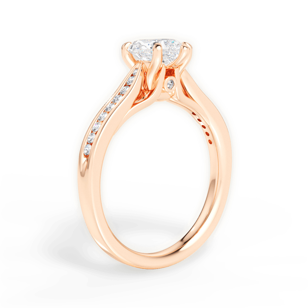 Elena Heart Cut Lab Grown Diamond 18Kt Rose Gold Engagement Ring - View 2