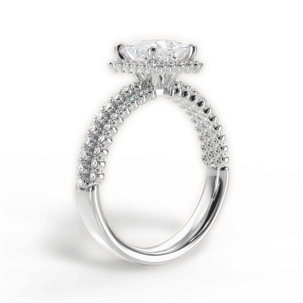 Jocelyn Princess Cut Lab Grown Diamond Platinum Engagement Ring - View 4
