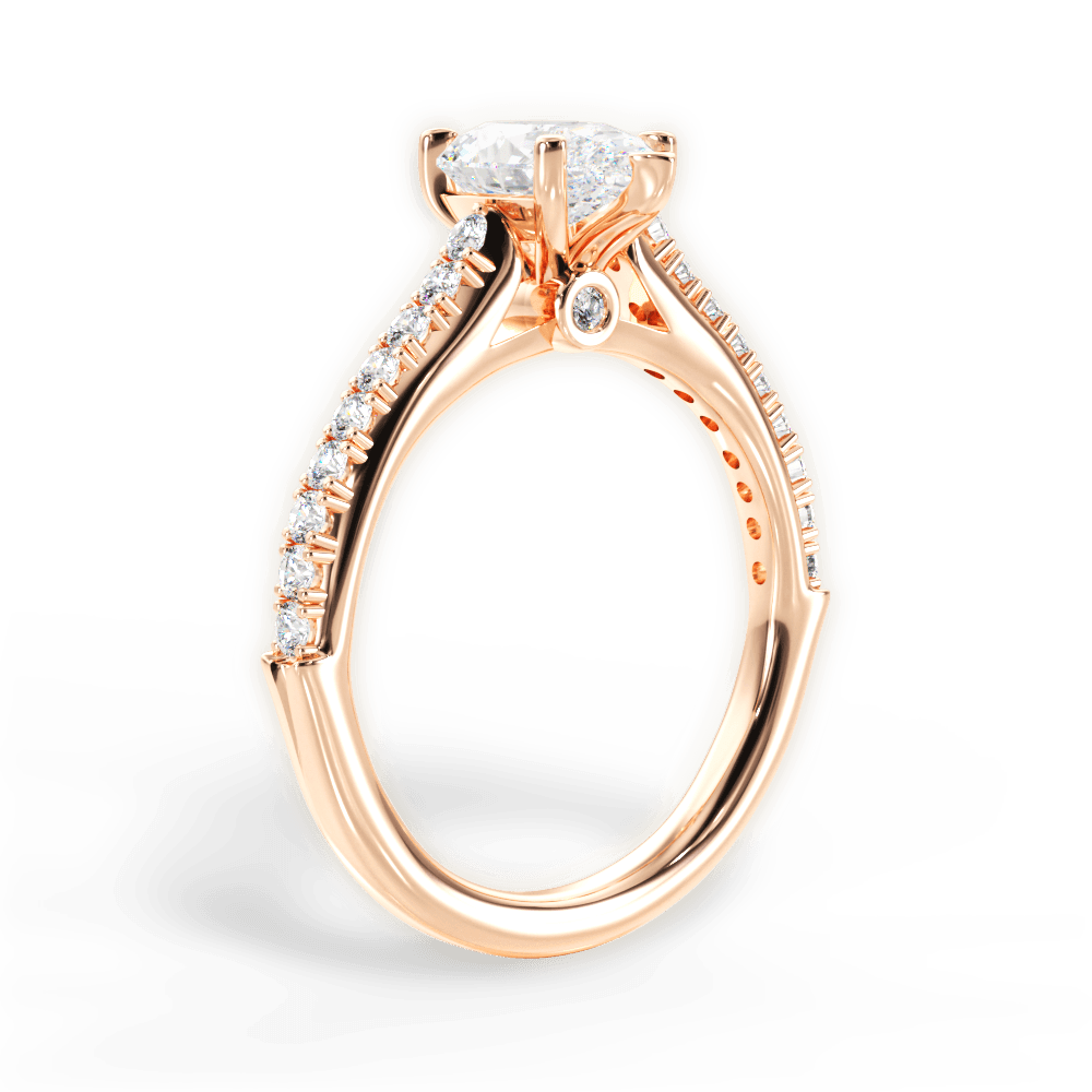 Frances Pear Cut Lab Grown Diamond 18Kt Rose Gold Engagement Ring - View 3