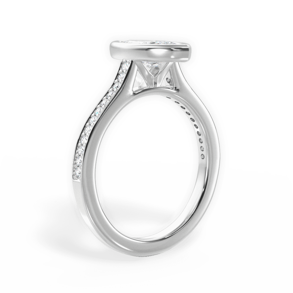 Deanna Marquise Cut Lab Grown Diamond Platinum Engagement Ring - View 3