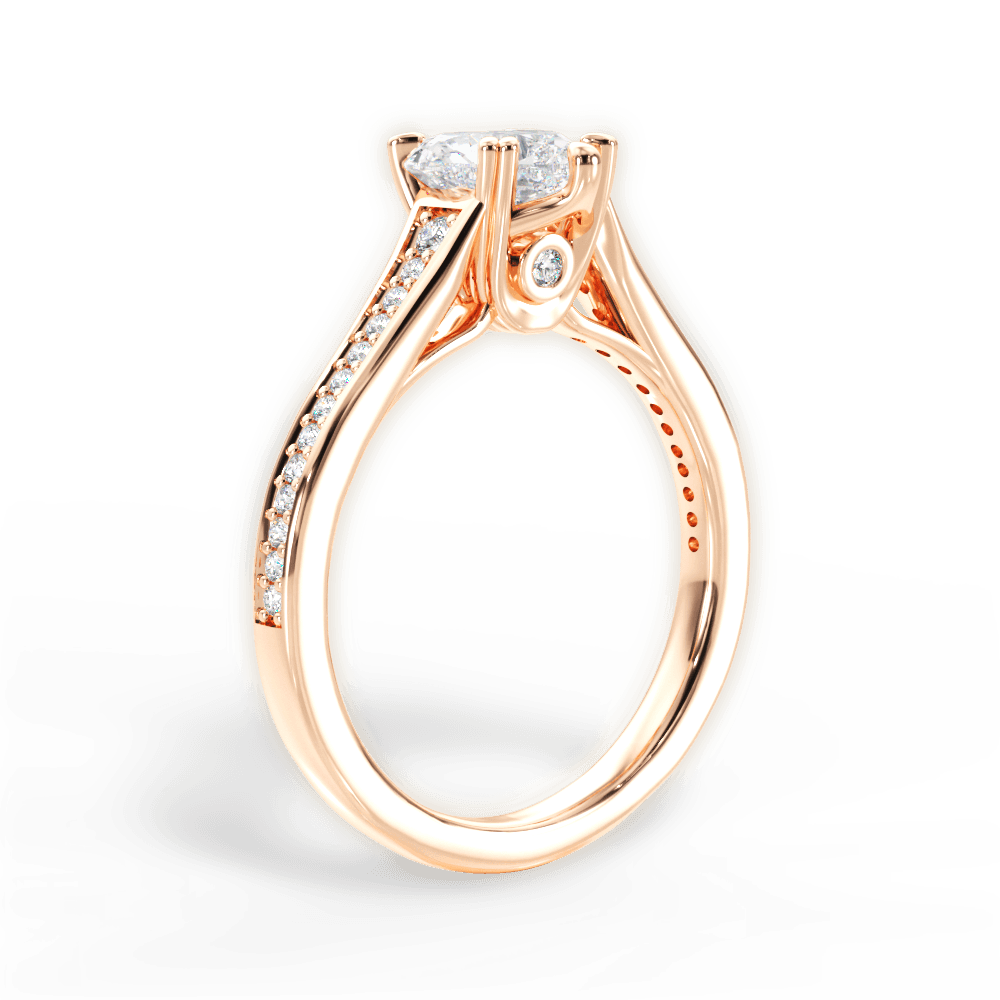 Delia Heart Cut Lab Grown Diamond 18Kt Rose Gold Engagement Ring - View 4