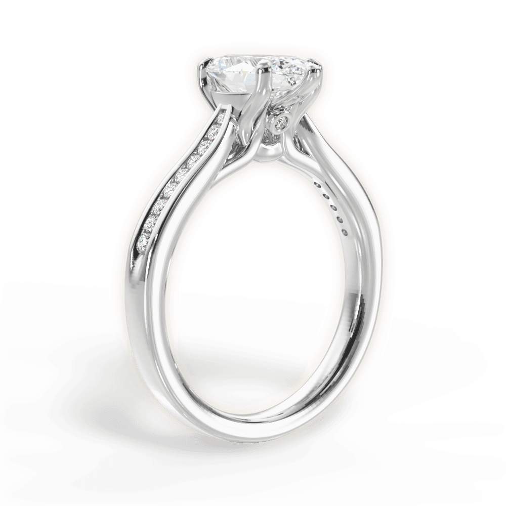 Elena Marquise Cut Lab Grown Diamond Platinum Engagement Ring - View 3