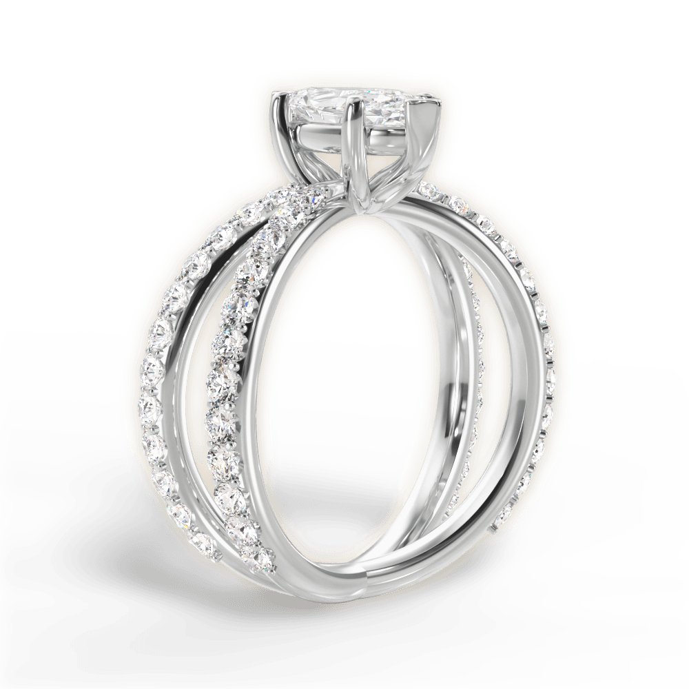Lauren Marquise Cut Lab Grown Diamond 18Kt White Gold Engagement Ring - View 2