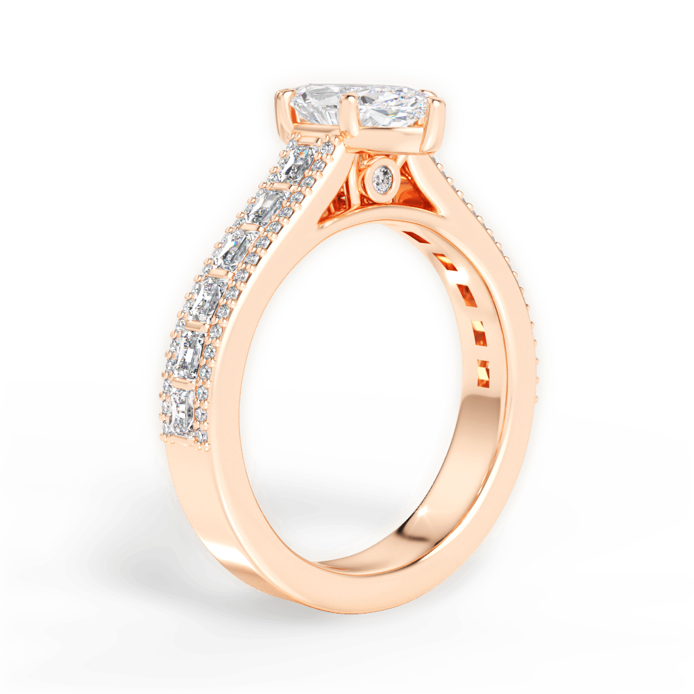 Lynn Marquise Cut Lab Grown Diamond 18Kt Rose Gold Engagement Ring - View 4