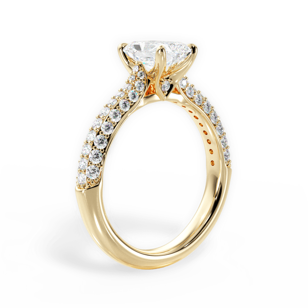 Kira Radiant Cut Lab Grown Diamond 18Kt Yellow Gold Engagement Ring - View 3