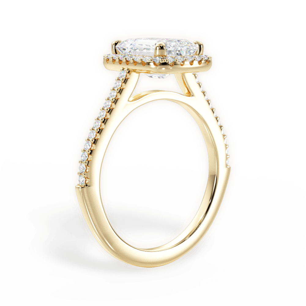 Jeanne Emerald Cut Lab Grown Diamond 18Kt Yellow Gold Engagement Ring - View 2