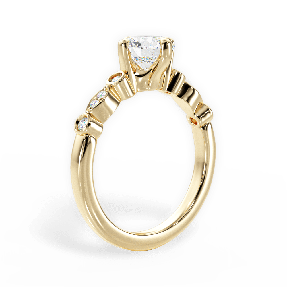 Catherine Round Cut Lab Grown Diamond 18Kt Yellow Gold Engagement Ring - View 2