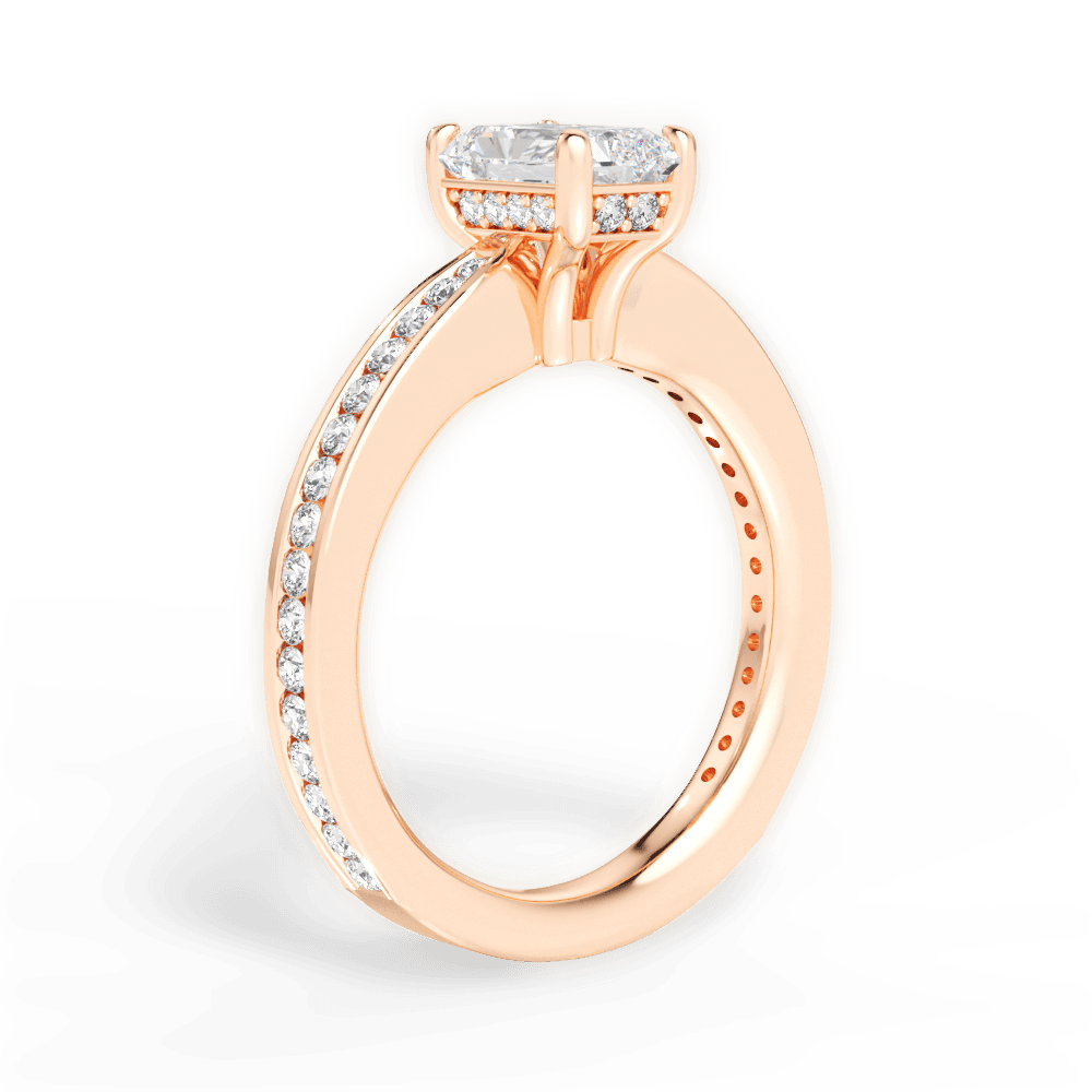 Katelyn Radiant Cut Lab Grown Diamond 18Kt Rose Gold Engagement Ring - View 2