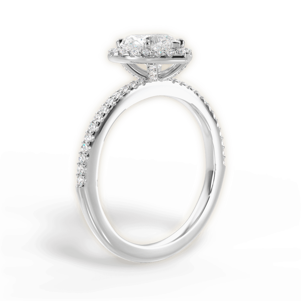 Joanne Heart Cut Lab Grown Diamond Platinum Engagement Ring - View 3