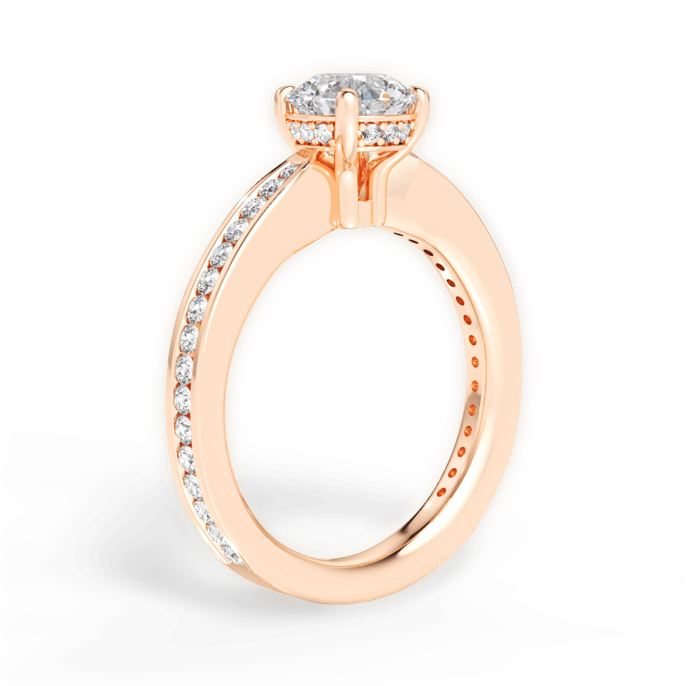 Katelyn Round Cut Lab Grown Diamond 18Kt Rose Gold Engagement Ring - View 2