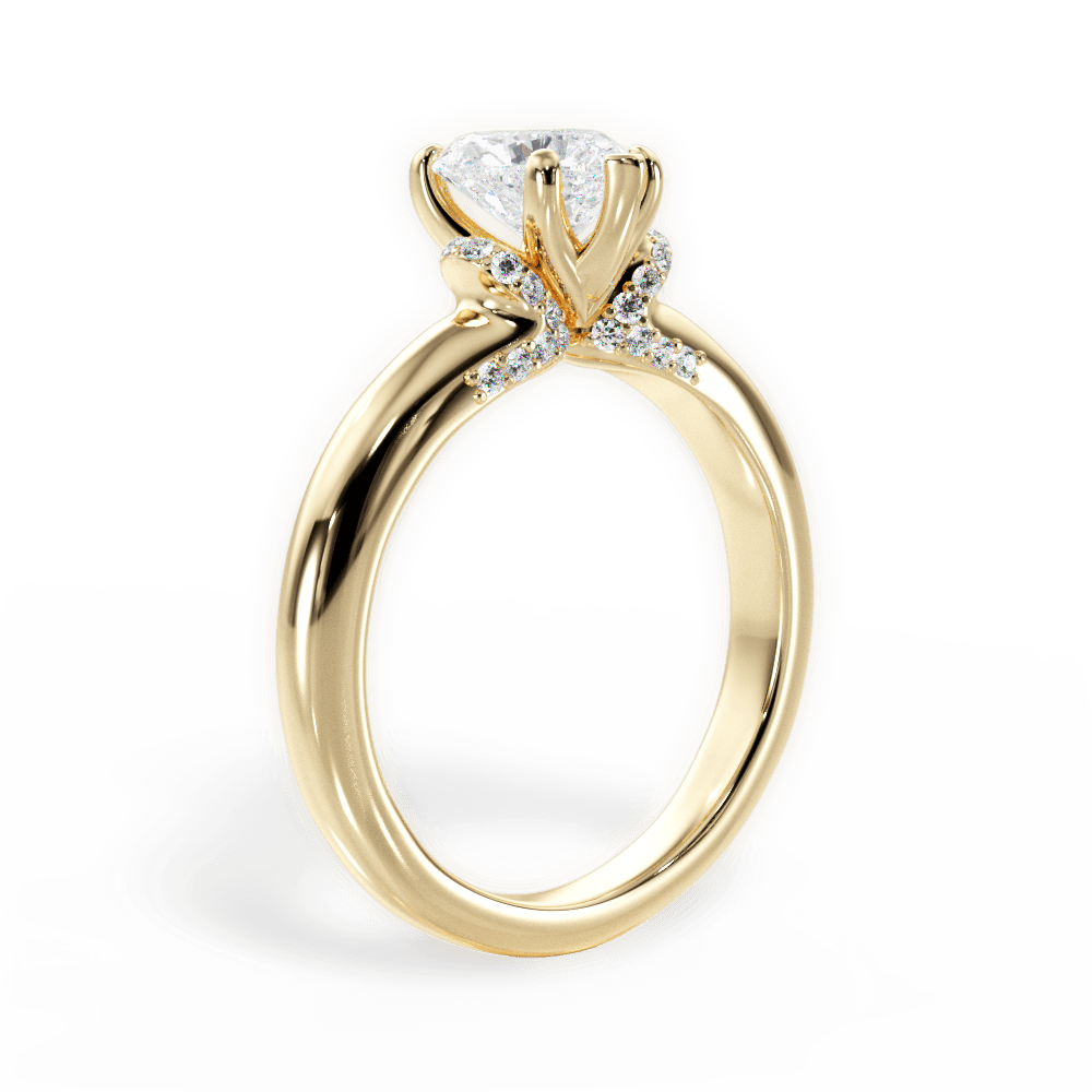 Florence Heart Cut Lab Grown Diamond 18Kt Yellow Gold Engagement Ring - View 4