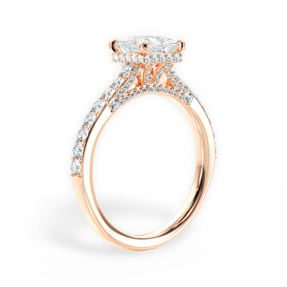 Laura Princess Cut Lab Grown Diamond 18Kt Rose Gold Engagement Ring - View 2