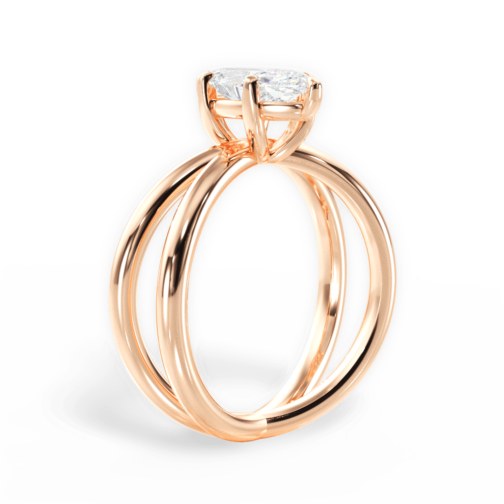 Ada Marquise Cut Lab Grown Diamond 18Kt Rose Gold Engagement Ring - View 3