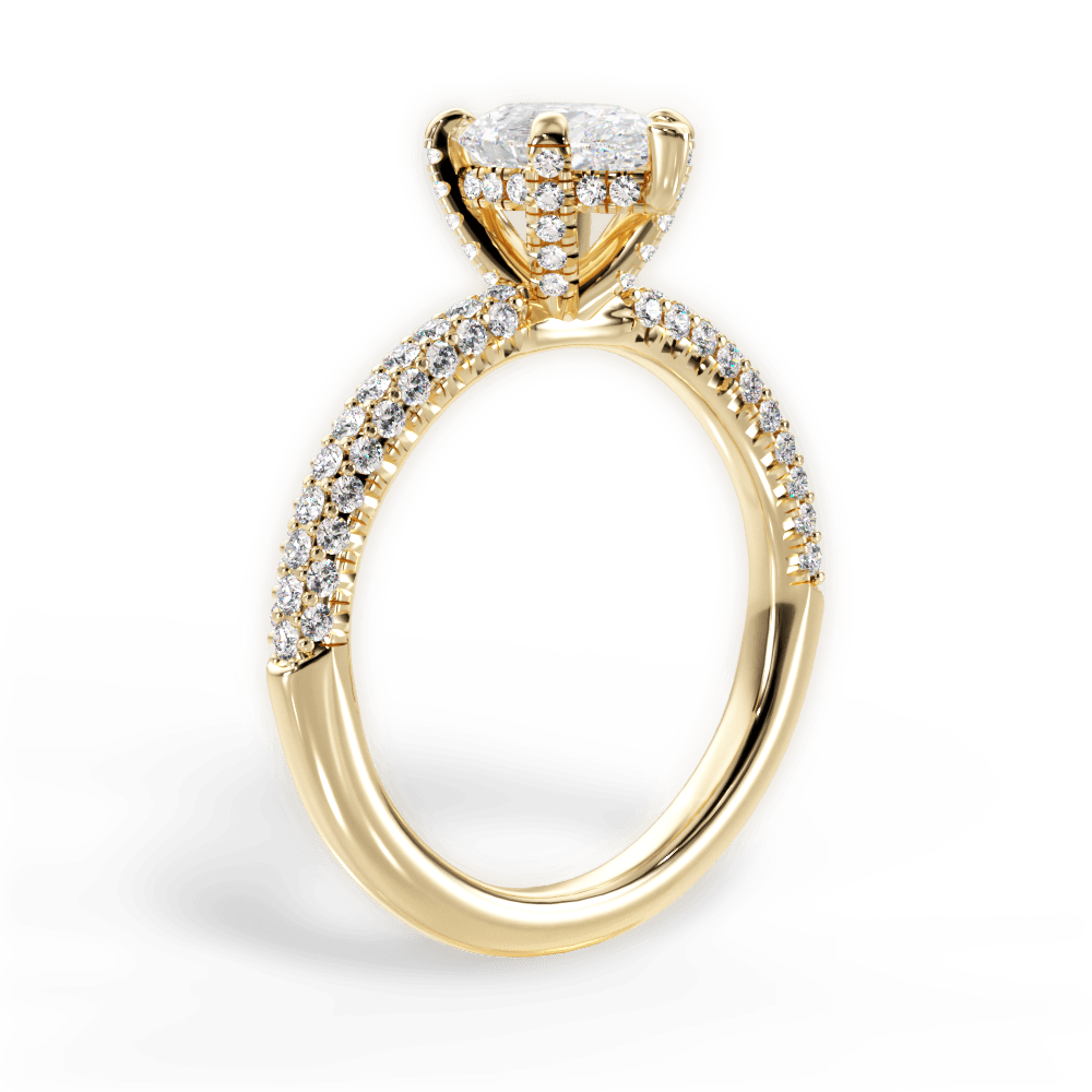 Lisa Pear Cut Lab Grown Diamond 18Kt Yellow Gold Engagement Ring - View 3