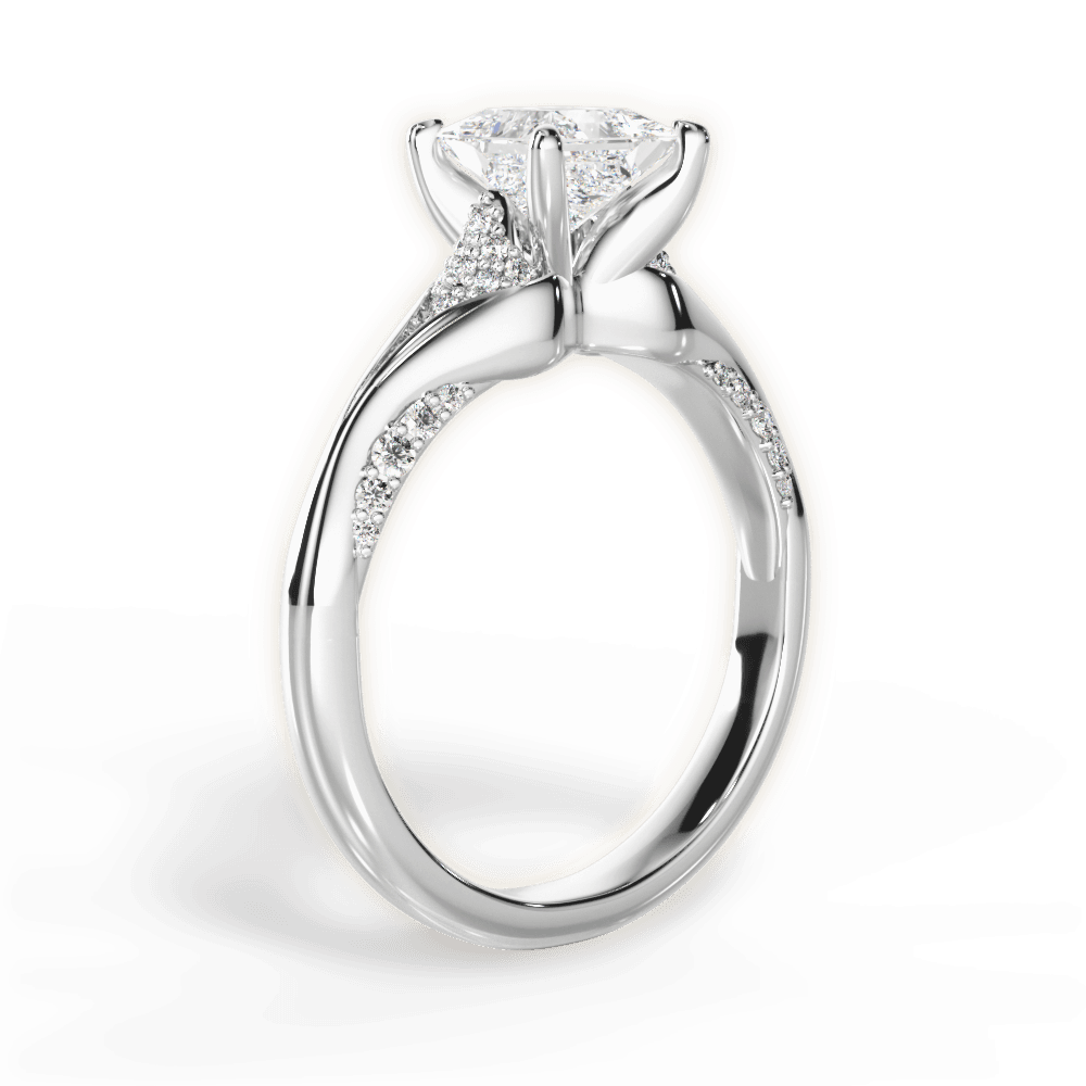 Isabel Princess Cut Lab Grown Diamond 14Kt White Gold Engagement Ring - View 4